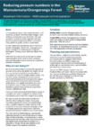 Reducing possum numbers in the Wainuiomata/Orongorongo Forest preview