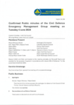 Confirmed Public minutes of the CDEM Group meeting on Tuesday 4 June 2024 preview