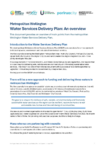 Metropolitan Wellington Water Services Delivery Plan: An overview preview