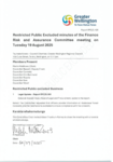 Confirmed Restricted Public Excluded minutes of the FRAC meeting on Tuesday 19 August 2025 preview