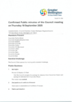 Confirmed Public minutes of Council meeting on Thursday 18 September 2025. preview