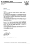 Response Letter from Rt Hon Peters - Regional Rail infrastructure and services preview