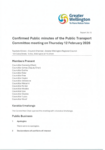 Confirmed Public minutes of the Public Transport Committee on Thursday 12 February 2026 preview